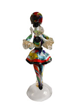 L68-LA MURRINA- MASCHERA CARNEVALE-VETRO-GLASS-VENEZIA MURANO FANCIULLA ABITO