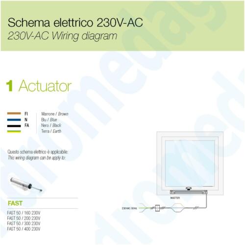 FAST 500N 230V CARRERA 300 MM Actuadores lineal para cupulas de claraboya - Imagen 2 de 5