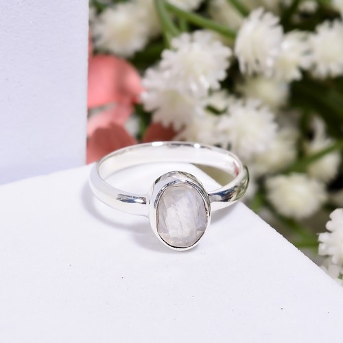 Moonstone Gemstone Ring 925 Silver Amethyst Ring Natural Garnet Handmade Jewerly - Picture 22 of 29