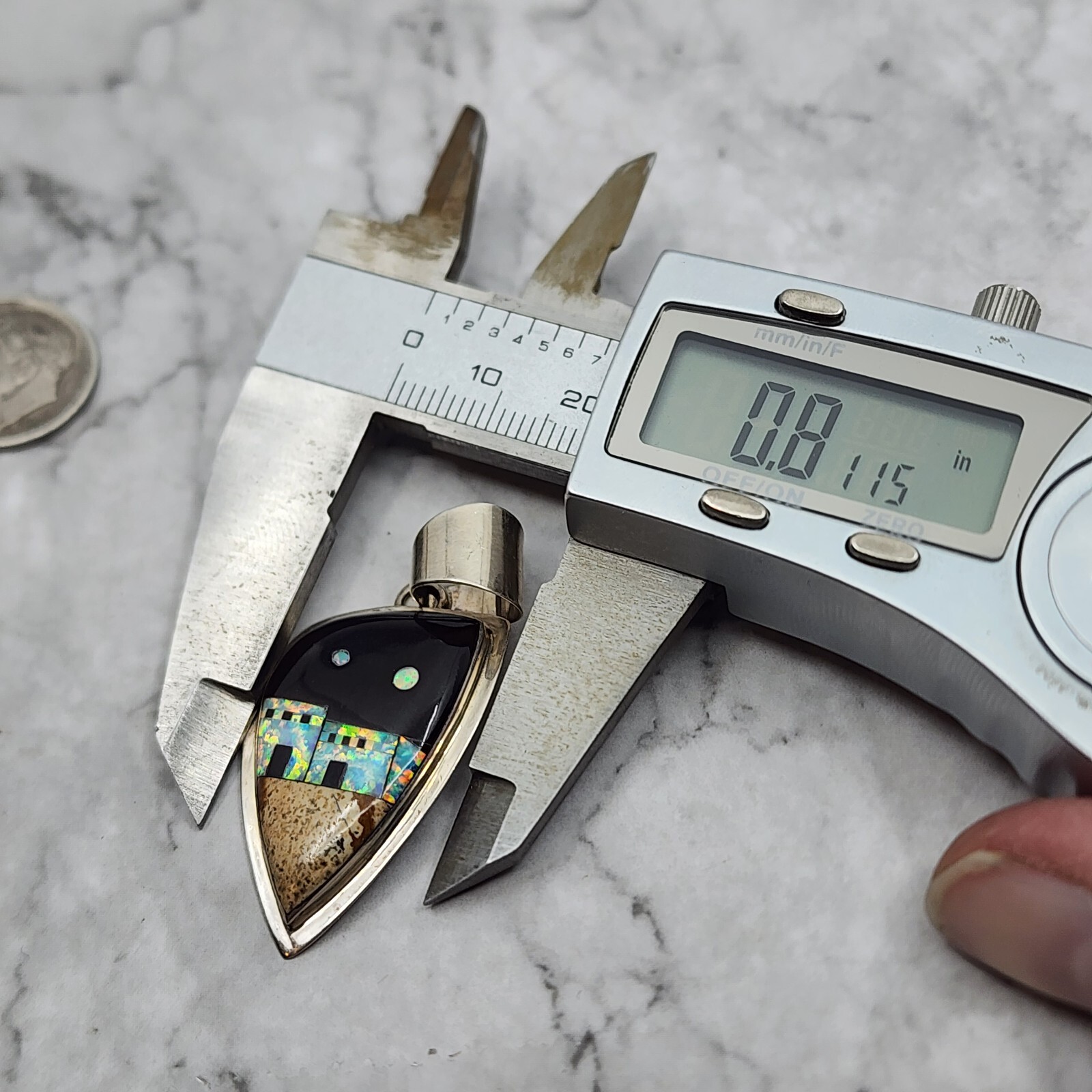 BB Signed Native American Sterling Multi Stone Pu… - image 7