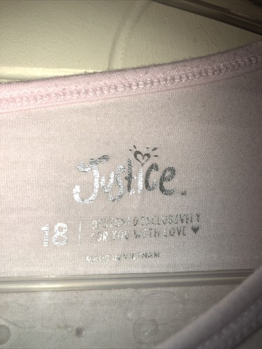 Girls Justice 2 Piece Pink Long Sleeve Pajama Set Size -18 - Picture 10 of 10