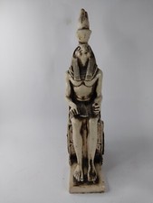 RARE ANTIQUE ANCIENT EGYPTIAN Statue Seated God Horus Magic Hieroglyphic Bc