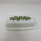 Vintage PYREX Spring Blossom Crazy Daisy Glass Butter Dish & Lid USA