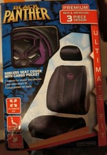 Marvel Black Panther Symbol Stitched Premium Sideless Seat Cover New