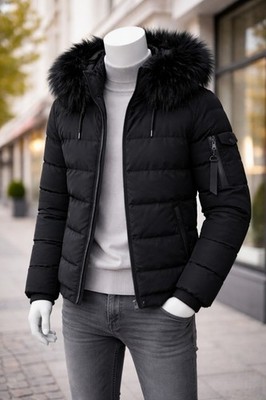 SCHWARZE JACKE LA SHOP OFFICIAL   ABNEHMBARE PELZKAPUZE HERREN GR. L 42 44