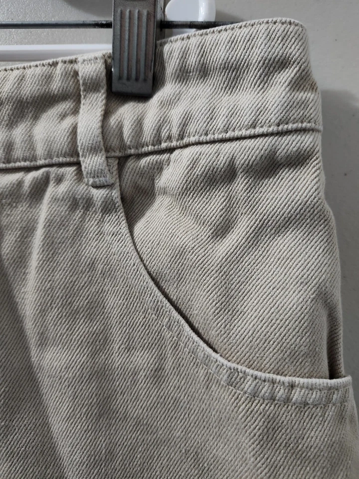 Falda Jungmaven Mujer S Beige Vasar Mini Acampanada Botones Delantero Mezcla de Cáñamo Sarga Foto 3 de 4