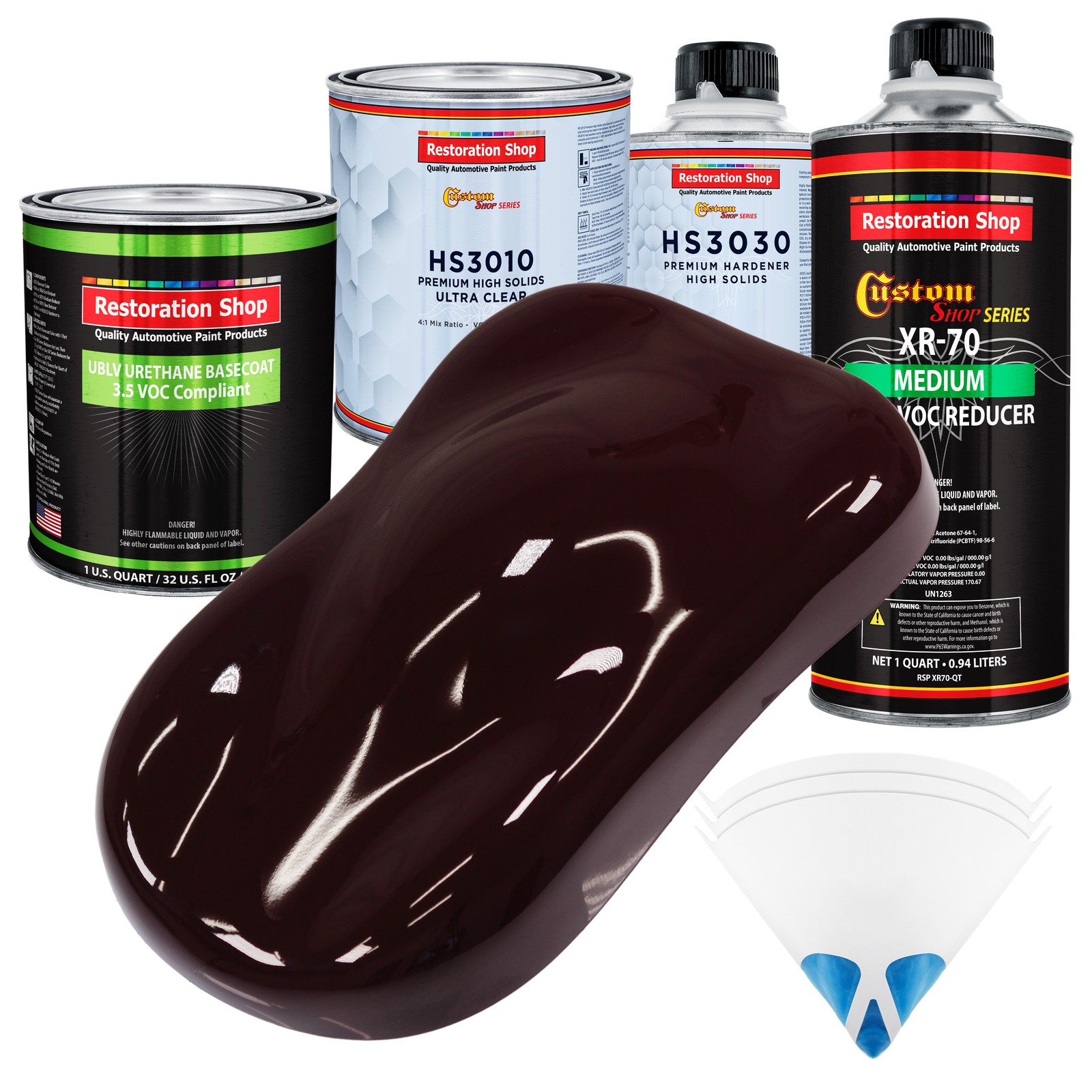 Royal Maroon Premium Quart Kit Low VOC Urethane Basecoat for Auto Body Paint