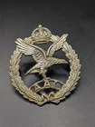 BRITISH ARMY AIR CORPS WW2 CAP BADGE WHITE METAL ON LUGS ORIGINAL MILITARY