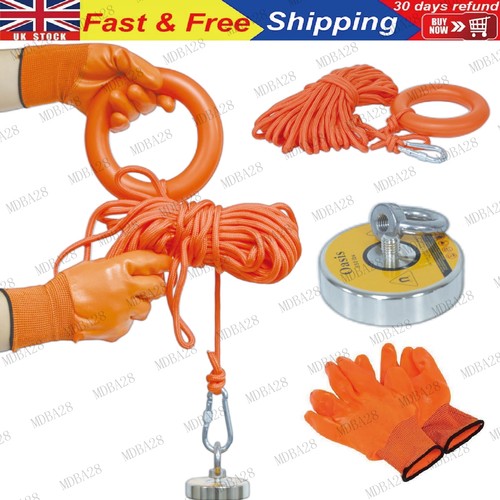 Magnet Rope Clothes Magnet Fishing Kit with Strong Magnet for Pulling 550 lbs, Rope, Gloves ...