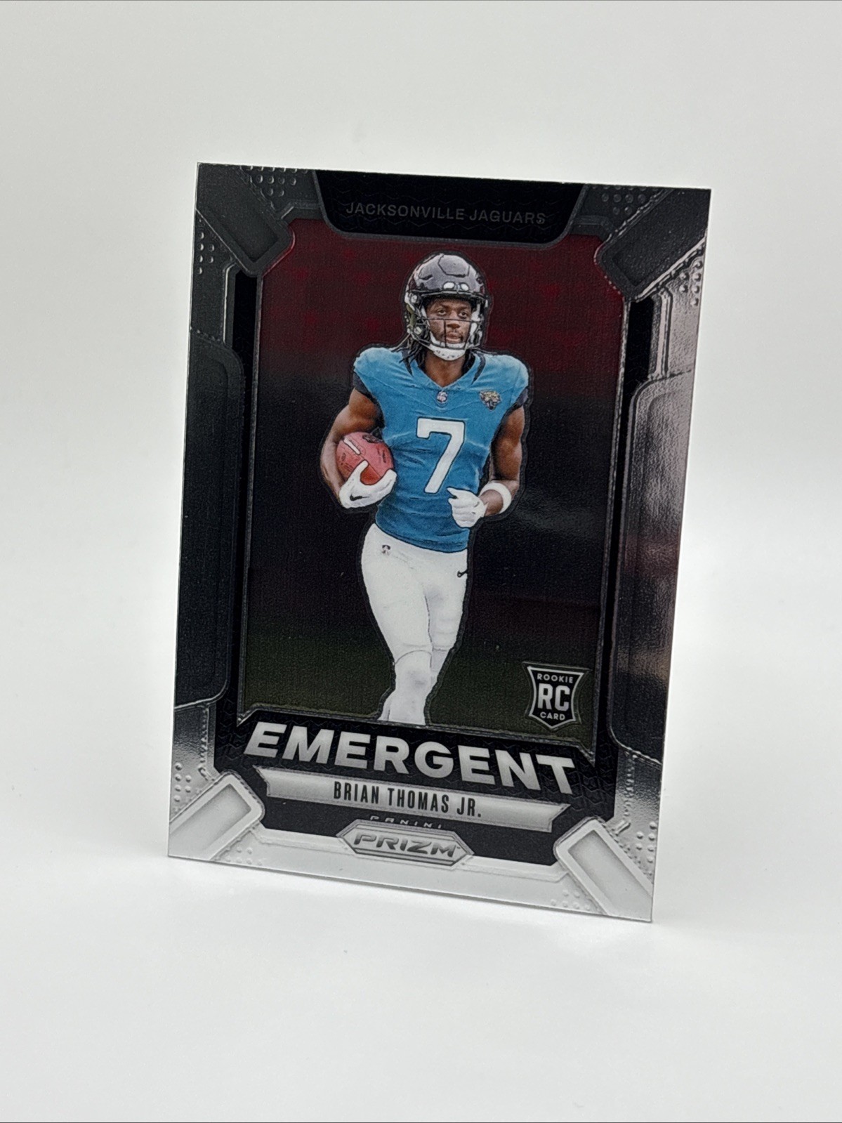 2024 Panini Prizm - Emergent Silver Prizm #12 Brian Thomas Jr. (RC)