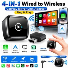 4 in 1 Wireless Mirror Link Adapter Wired to CarPlay for iPhone Auto Adapter USB