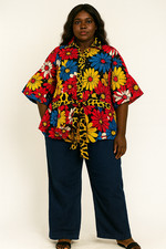 Butterfly Sleeve Ankara Top for women. Suitable to be worn on Pant