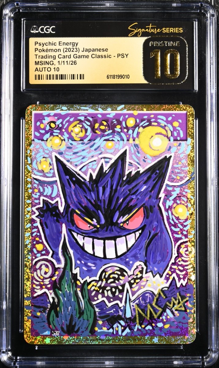 BLACK LABEL CGC 10 PRISTINE AUTO 10 MSING Sig. Starry Night Gengar