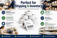 2" X 6" Direct Thermal Labels 3000 Count, 12 Rolls Long Thermal Barcode Labe