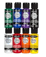 DecoArt Glass Paint Opaque Glass & Glazed Ceramic Paint 2oz  ~ PICK YOUR COLOR