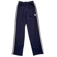 Adidas Track Pants 3 Stripes Tricot Small, Navy Blue and White