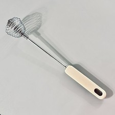 Vtg Spiral Coil Egg Whisk Beater Stainless French Coil Spring Kitchen Utensils
