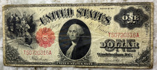 1917 One Dollar United States Note $1 Large Size RED SEAL "SAWHORSE"