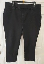 TERRA  SKY Black Skinny Mid Rise Stretch Cotton Crop Jegging Jeans 1X 16W-18W