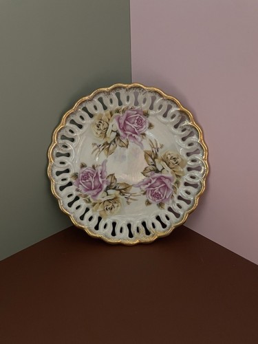 Vintage Royal Sealy Pink & Yellow Roses Saucer Gold Trim - Picture 2 of 2