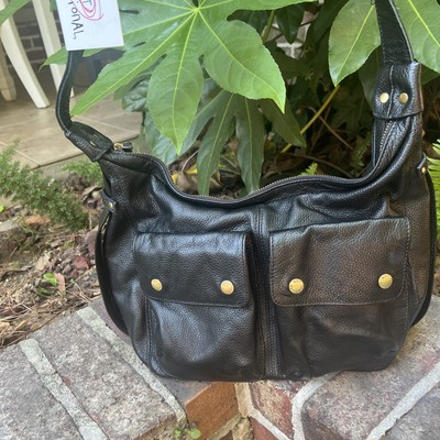 #ad Not Rational Eugenia Hobo Bag Purse Handbag Black Pebbled Leather