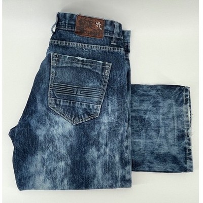 JC Legacy Edition Straight Fit Jeans Mens 32x30 Blue Acid Wash Distressed