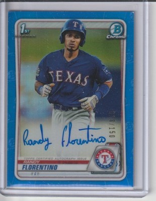 Randy Florentino 2020 Bowman Chrome 1st Bowman blue ref. auto 013/150 Texas