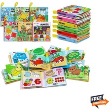 Soft Baby Books 6PCS Cloth Bath Toys Crinkle Washable Non-Toxic Educational