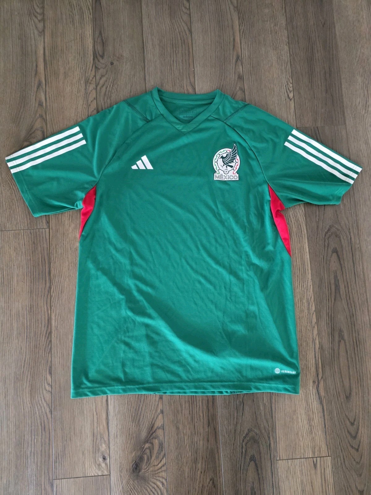 Green Adidas Mexico National Team Home T-Shirt Large 