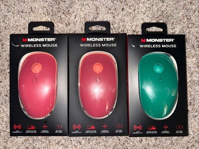 Monster Wireless Mouse Lot of 3 Silent Clicks Compact Light 2.4G Connectivity