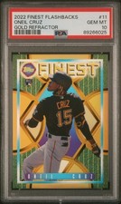 ONeil Cruz 2022 Topps Finest Flashbacks Gold Refractor /50 PSA Gem Mint 10 RC