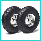 2 Pack 4.10/3.50-4 Tire and Wheel, Replacement Pneumatic Tires 10-Inch Wheel ...