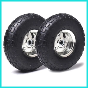 2 Pack 4.10/3.50-4 Pneus et roues, Pneumatiques de remplacement 10-Inch Roue ...