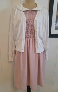 Janet Dress Cardigan Set Rocky Horror Picture Show Movie Costume Cosplay Size M