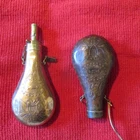 TWO Batty Peace Gun Powder Flasks Civil War 1860-1861; Mexican War 1846-1848