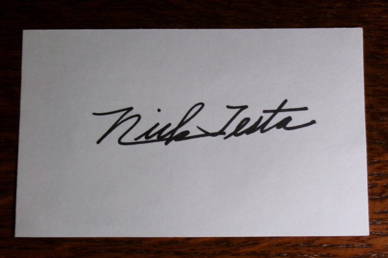 Nick Testa Autograph SIGNED 3x5 Index Card  d18  MLB