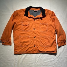 Bob Barker Prison Jacket Orange Button Blanket Lined Work Barn Chore Size XL