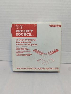Project Source 90-Degree Connector in White/Black #065015 New In Box