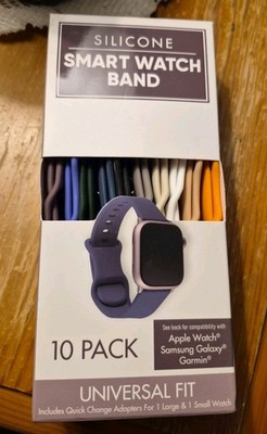 Silicone Smart Watch Band 10 Pack Universal Fit Replacement Bands Open Box
