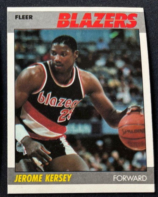 JEROME KERSEY 1987-88 FLEER PORTLAND TRAIL BLAZERS Rookie RC