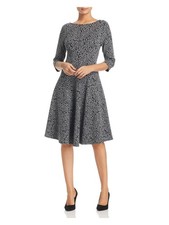 LEOTA Womens Sweater Dress Knee Length Gray Long Sleeve Wear To Work S