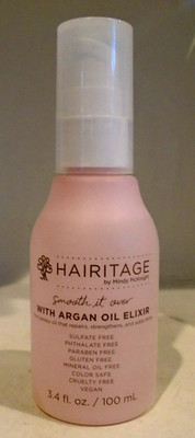 Hairitage Smooth It Over Elixir with Argan Oil  All Hair Type 3.4 Oz