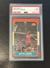 MICHAEL JORDAN Rookie PSA 2 1986-87 FLEER BASKETBALL #57 ROOKIE CARD RC BULLS. rookie card picture