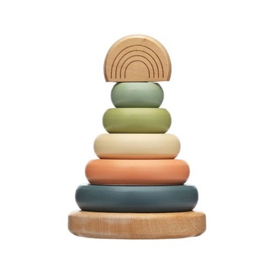 Pearhead Wooden Stacking Rainbow Tower