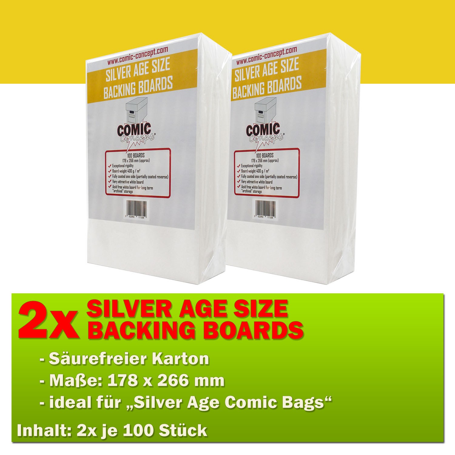 200x Comic Concept Silver Age Boards Custodia Rinforzo (178 x 266 mm)