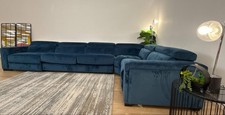 DFS Wander 3 Corner 2 Fabric Recliner Sofa Bed in Navy Blue