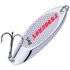 PROBEROS Fishing Spoons Lures Bass Baits Jigging Bait 14G-0.5OZ, 10PCS Silver 