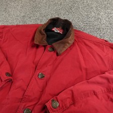VTG Marlboro Jacket Mens L Red Canvas 3 In 1 Barn Coat Vest Western Cowboy 90s