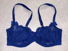 L'Agent by Agent Provocateur Blue Floral Lace Underwired Bra 36D