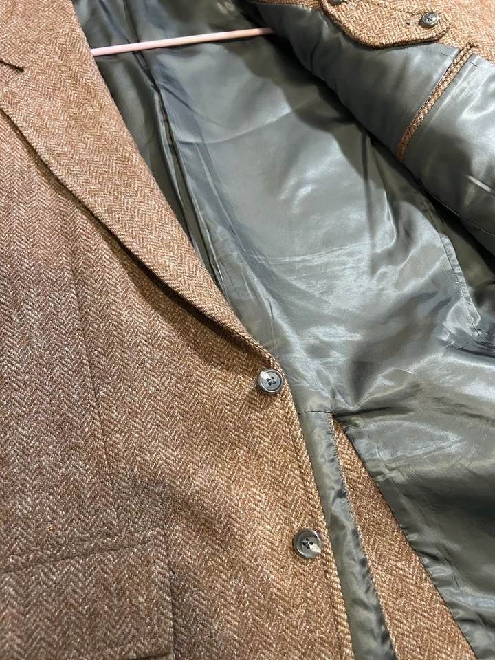 Blazer Polo Ralph Lauren Años 70 Raro Naranja Espiga Tweed 2 Botones EE. UU. USADO EN EXCELENTE ESTADO Foto 4 de 4